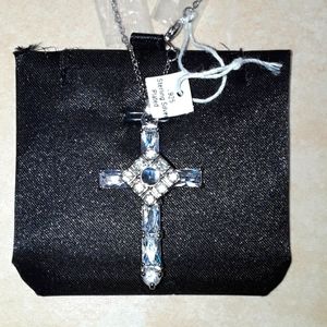 Brand new sparkling crystal cross necklace